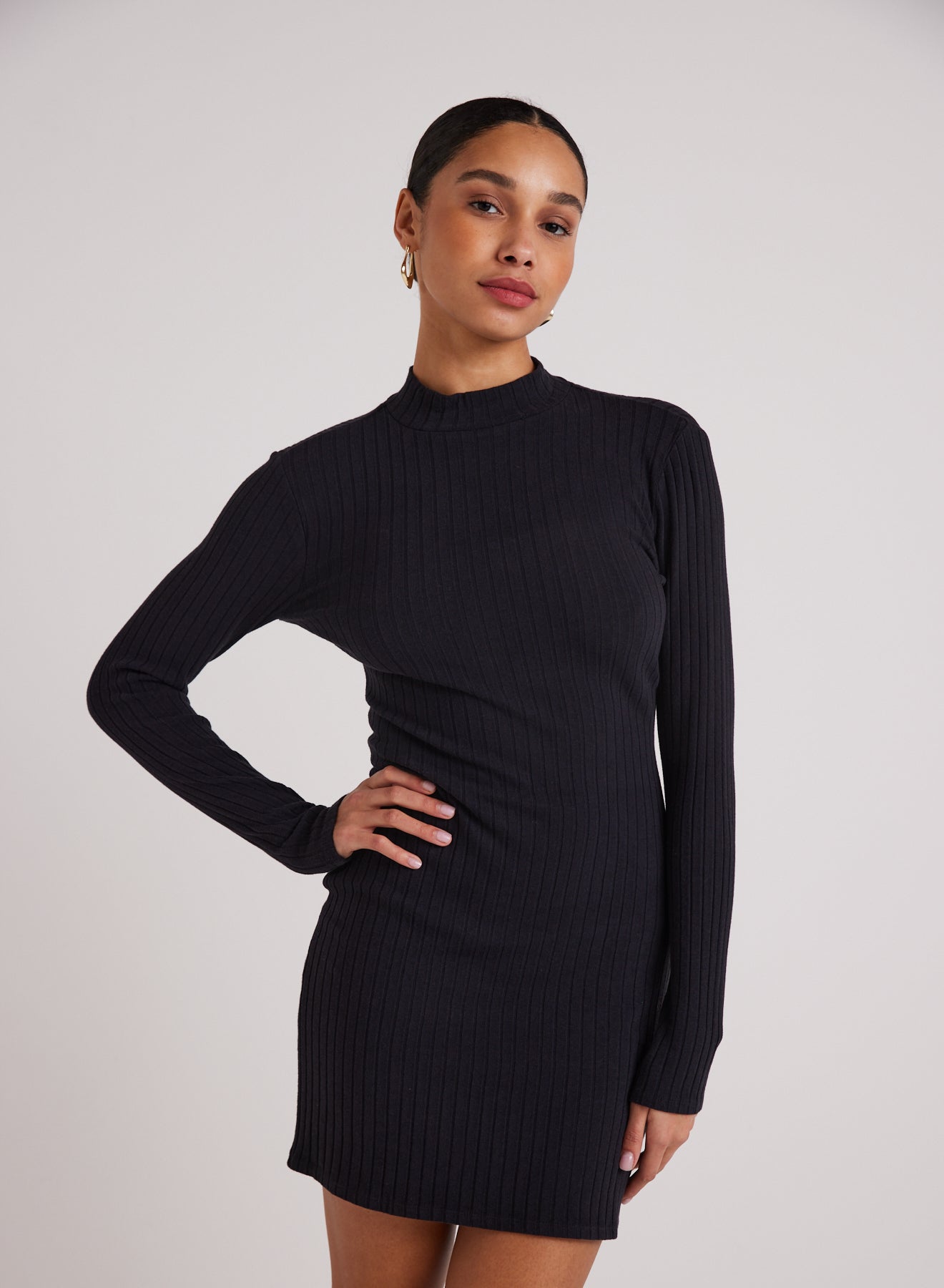 MINI MOCK NECK DRESS BLK - Bella Dahl