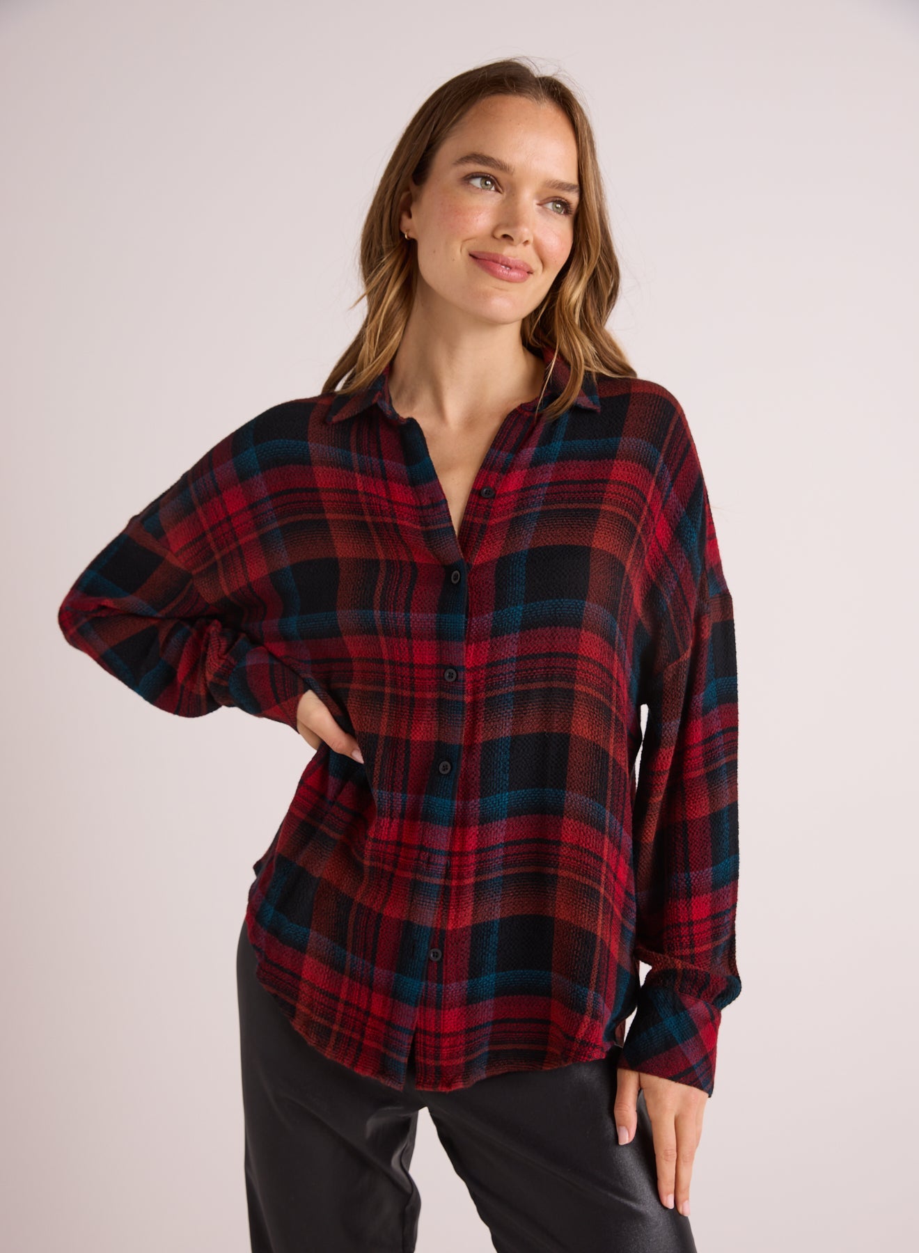 Bella Dahl Plaid hot Buttonup