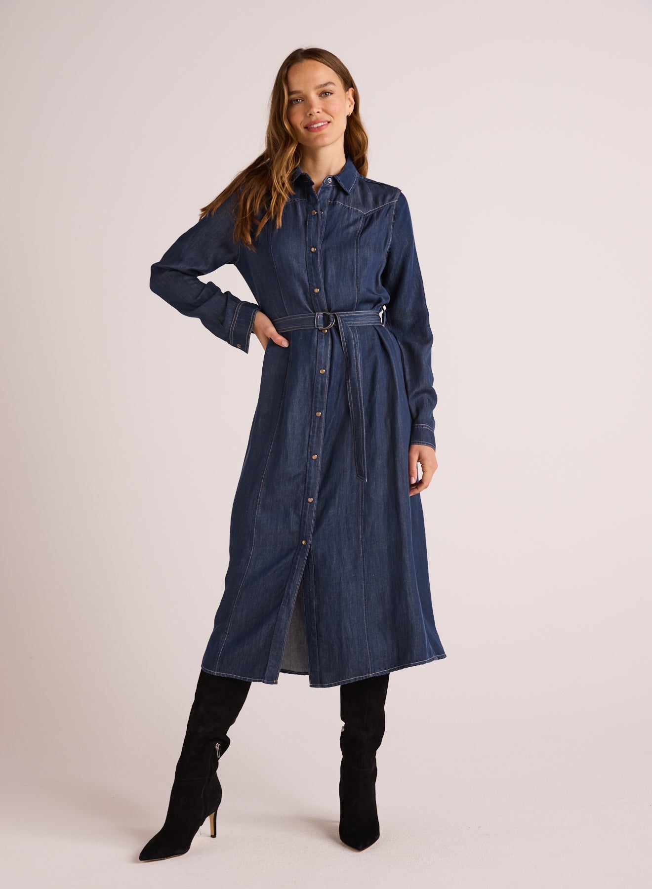 WESTERN YOKE MIDI DRESS DKDNM - Bella Dahl