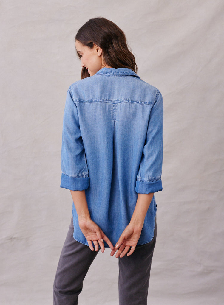 Shirt Tail Button Down Medium Ombre Wash