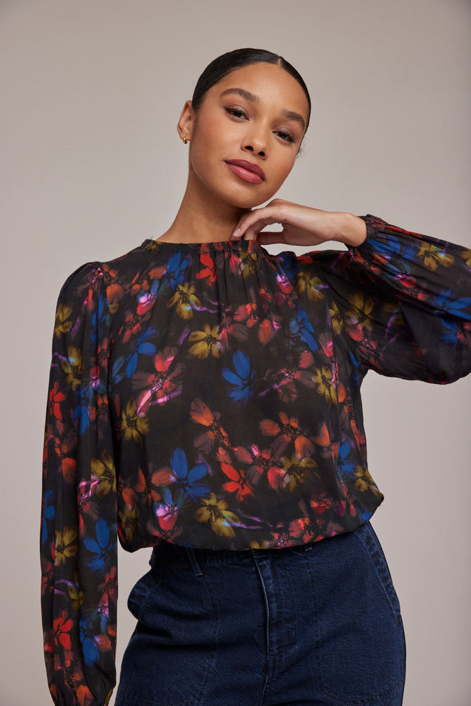 Bella Dahl Cassia Elastic Shirred Top - Berry Floral Print – Luxe EQ