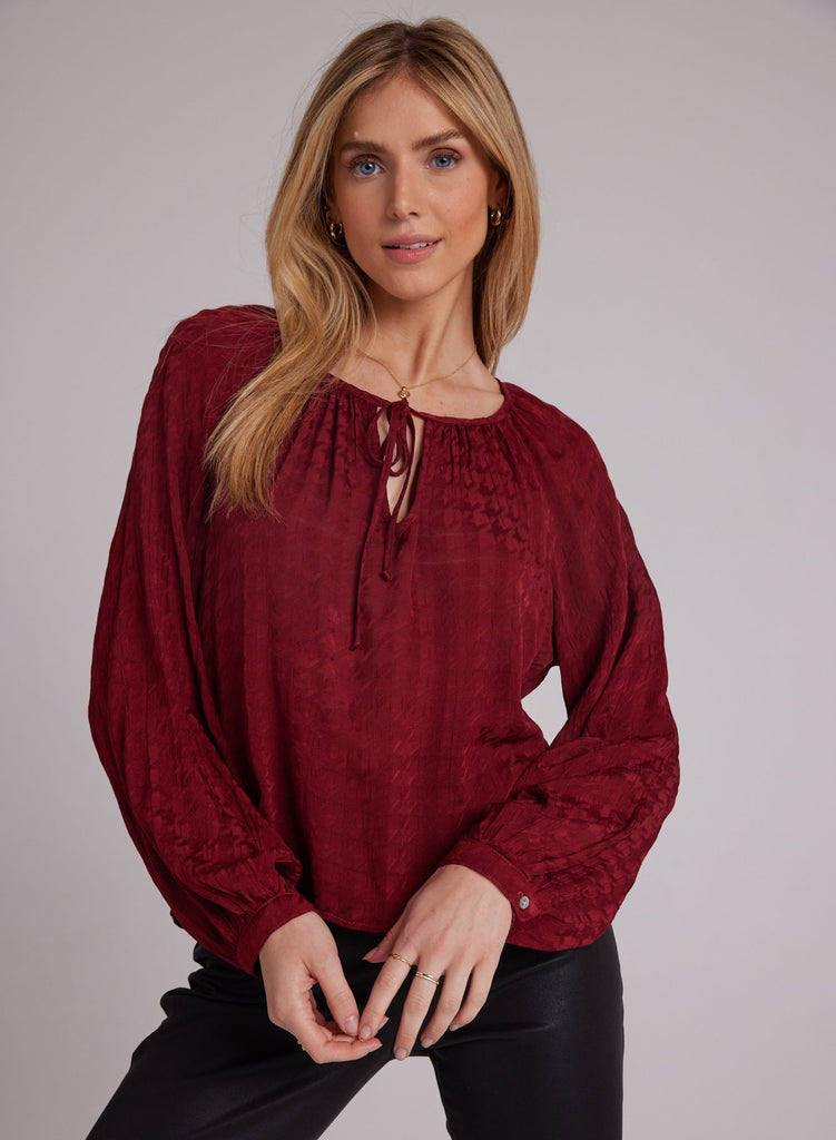 SHIRRED RAGLAN TIE FRONT BLOUSE Bella Dahl Bella Dahl