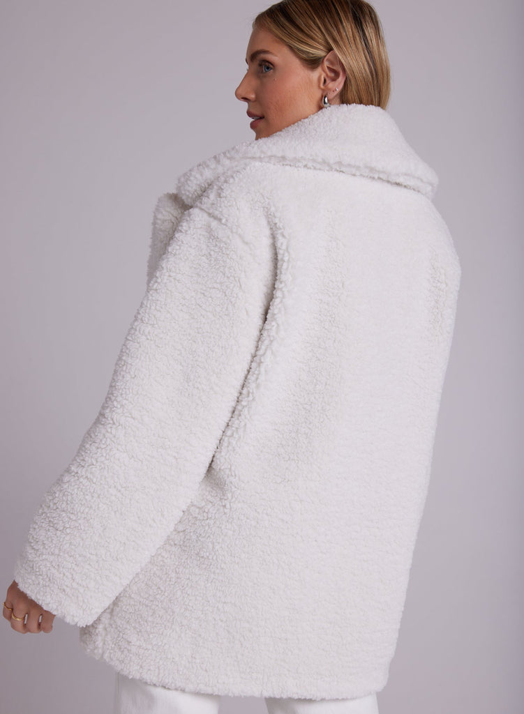 White teddy hotsell coat with hood