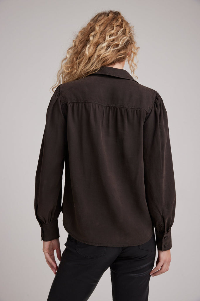 Pin Tucked Button Down - Quartz Brown