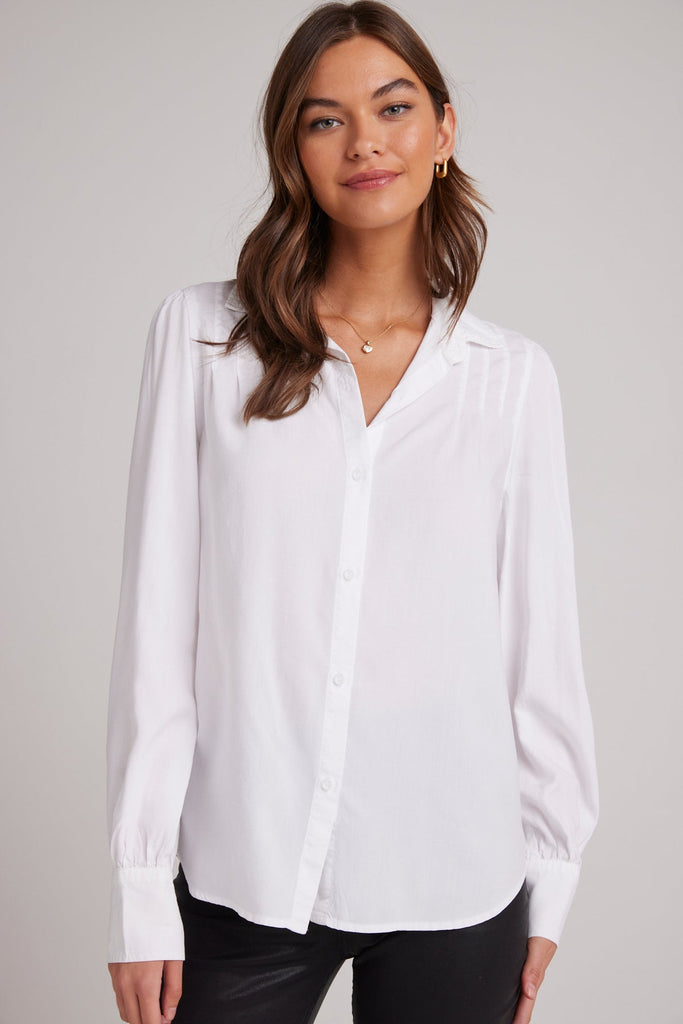 Pin Tucked Long Sleeve Button Down White Bella Dahl Bella Dahl