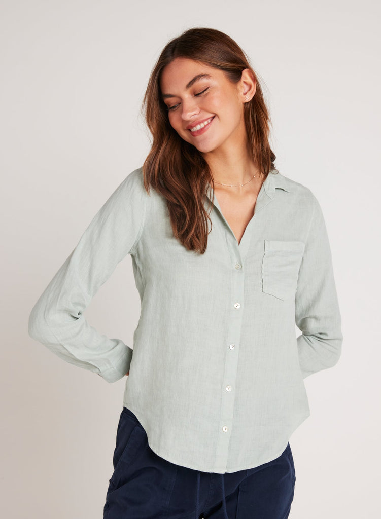 Linen Pocket Button Down Oasis Green