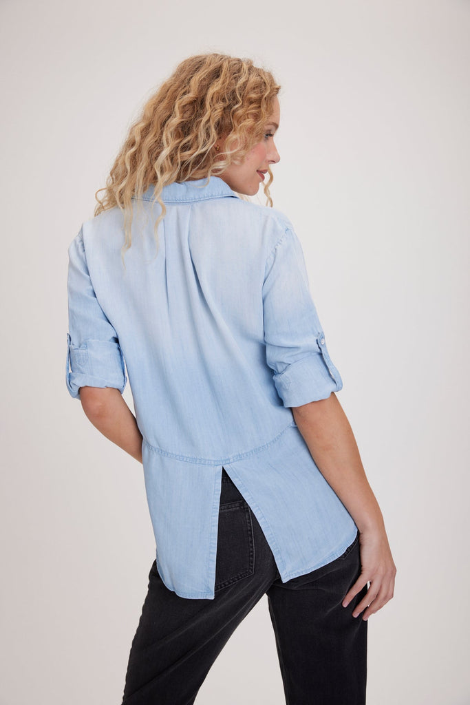 Split Back Button Down Sunbleach Wash