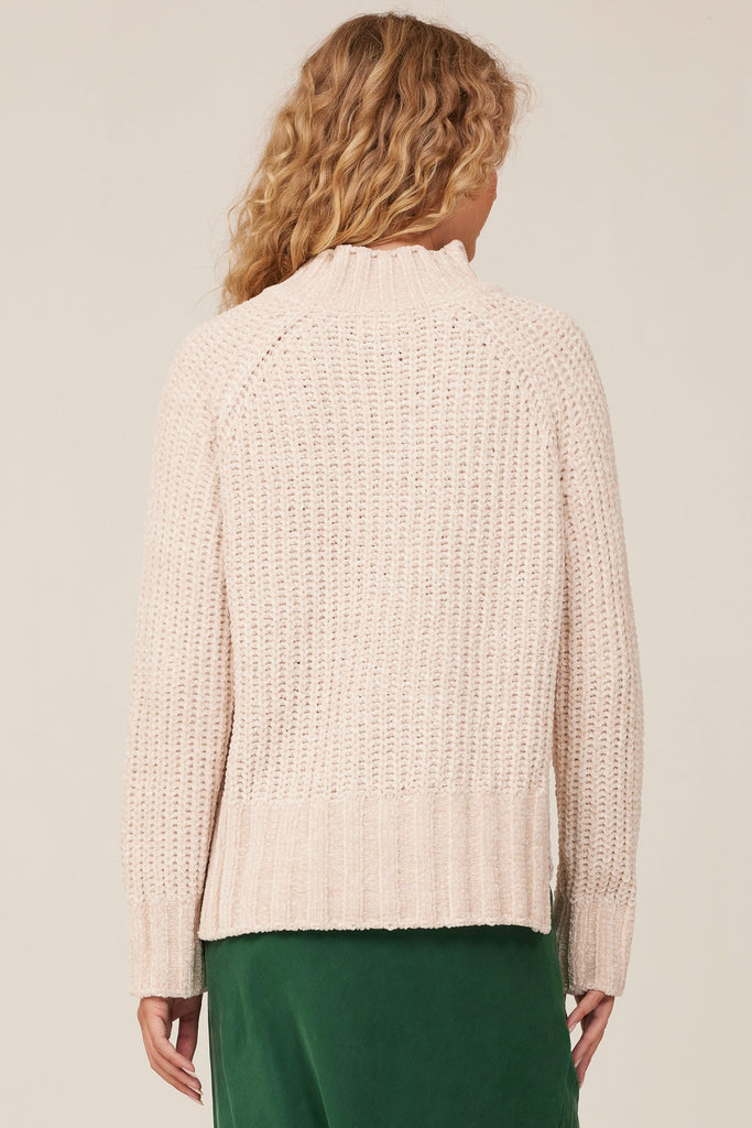 Chenille Turtle Neck Sweater Opal Ivory