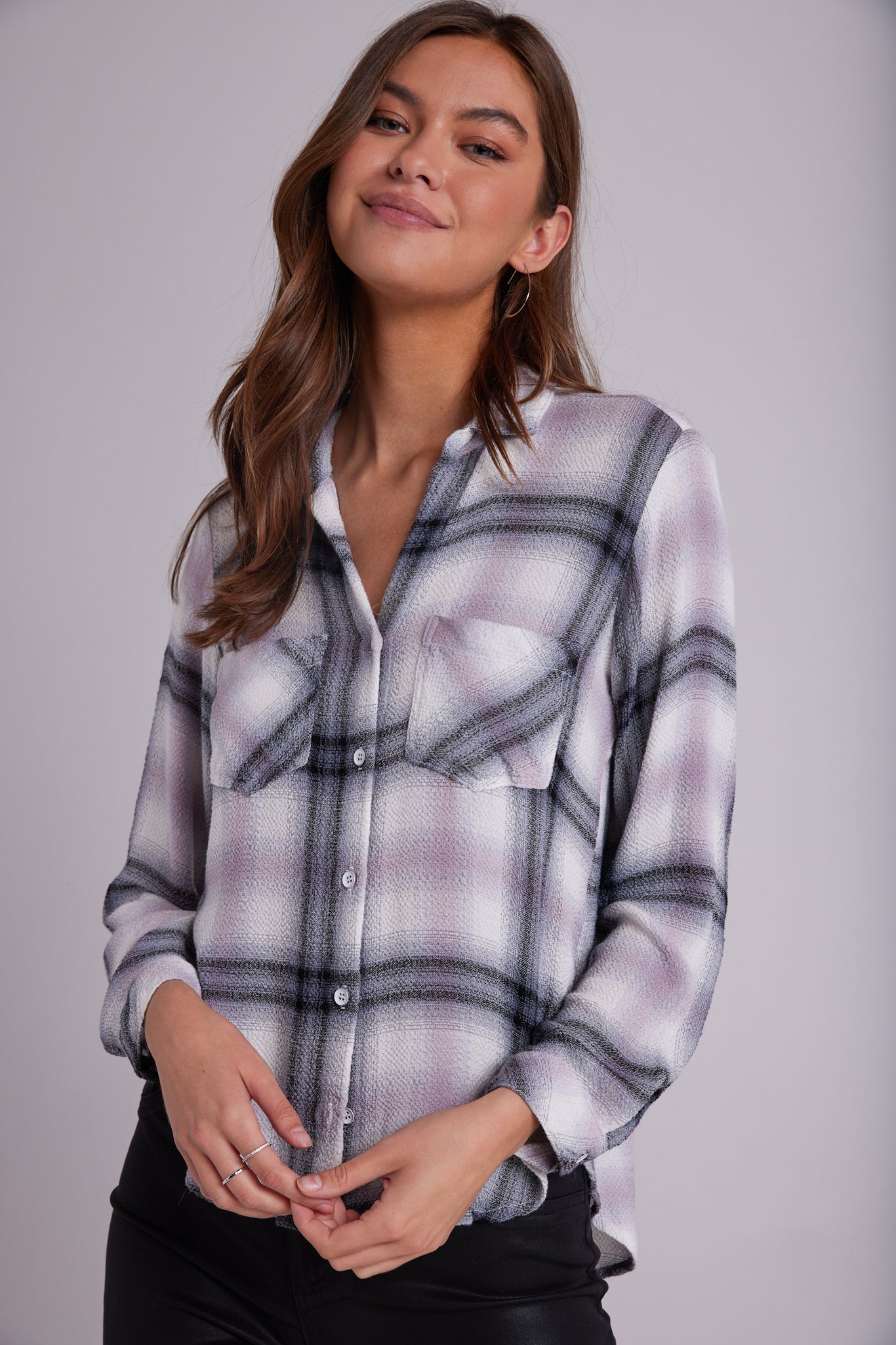 Bella Dahl Plaid hot Buttonup