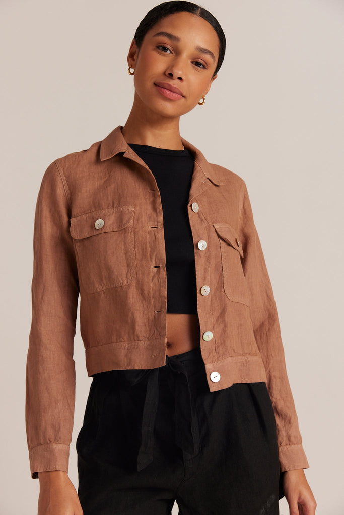 Utility Cropped Jacket Desert Brown