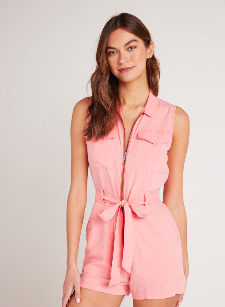 Zip Front Romper Blossom Pink