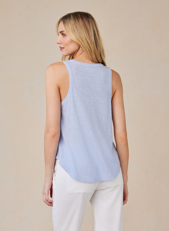 Scoop Neck Tank Top - Perennial Blue