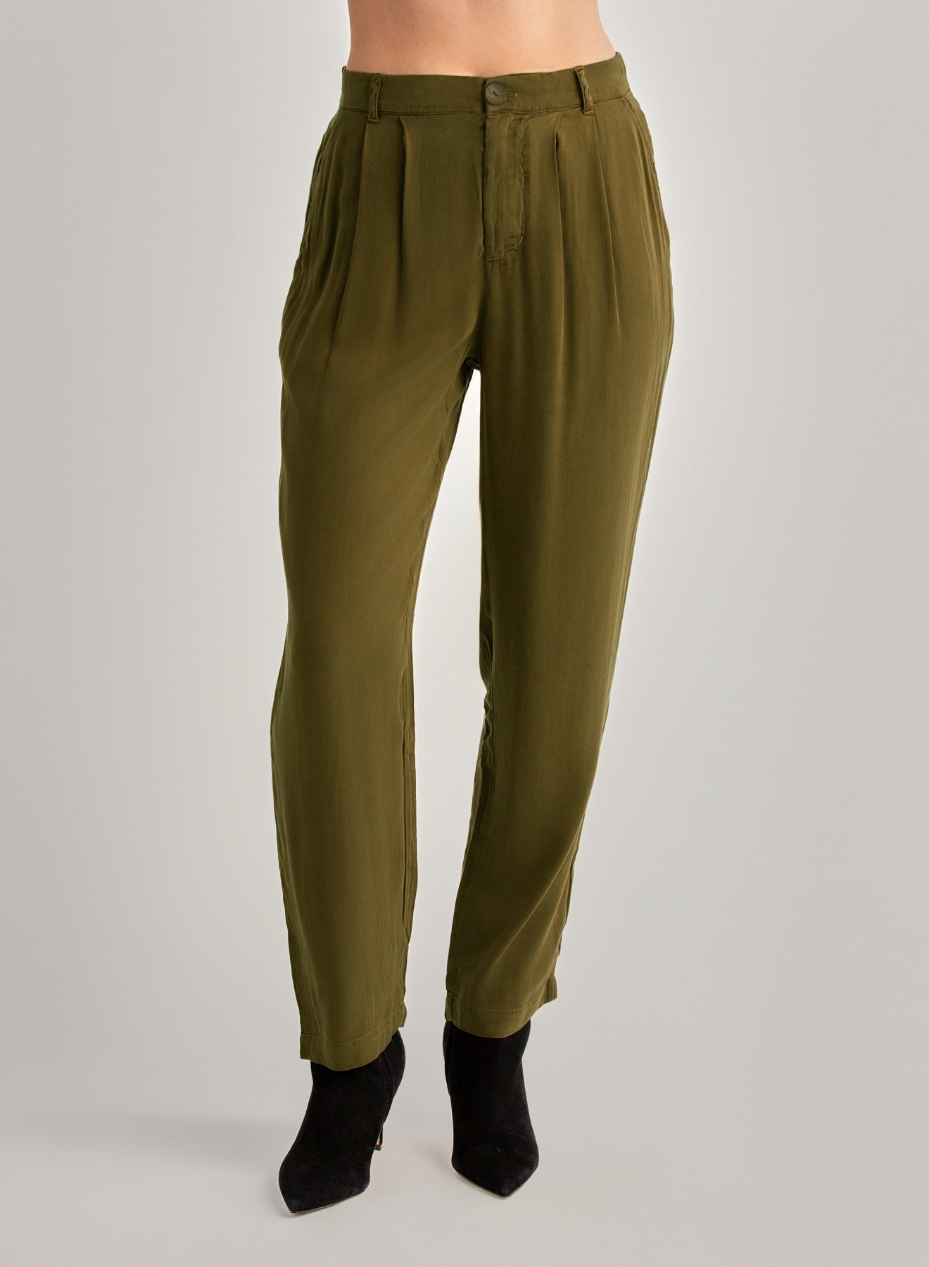 Pleat Front Trouser - Autumn Olive