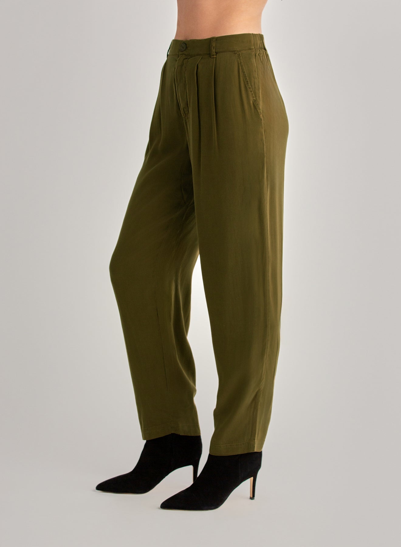 Pleat Front Trouser - Autumn Olive