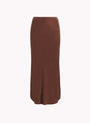 Bella DahlAsymmetric Side Slit Bias Skirt - Mahogany BrownBottoms