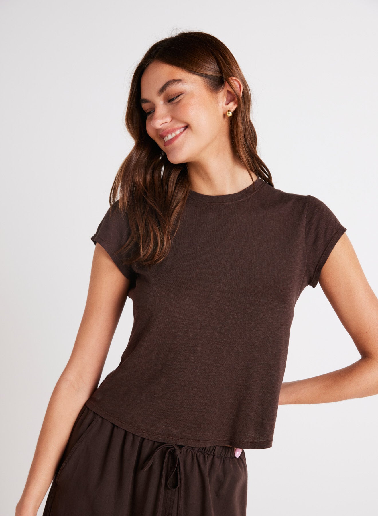 Bella DahlBaby Crew Tee - Chestnut BrownTops