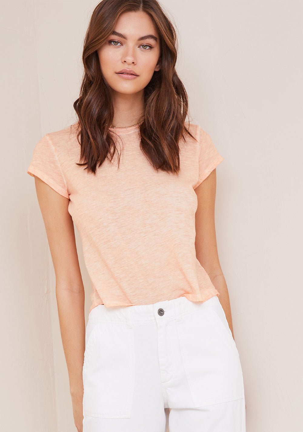 Bella DahlBaby Crew Tee - Soft ApricotTops