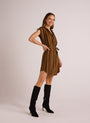 Bella DahlBelted Cap Sleeve Dress - Gilded BrownDresses