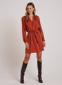 Bella DahlBelted Raglan Mini Dress - Amber RustDresses