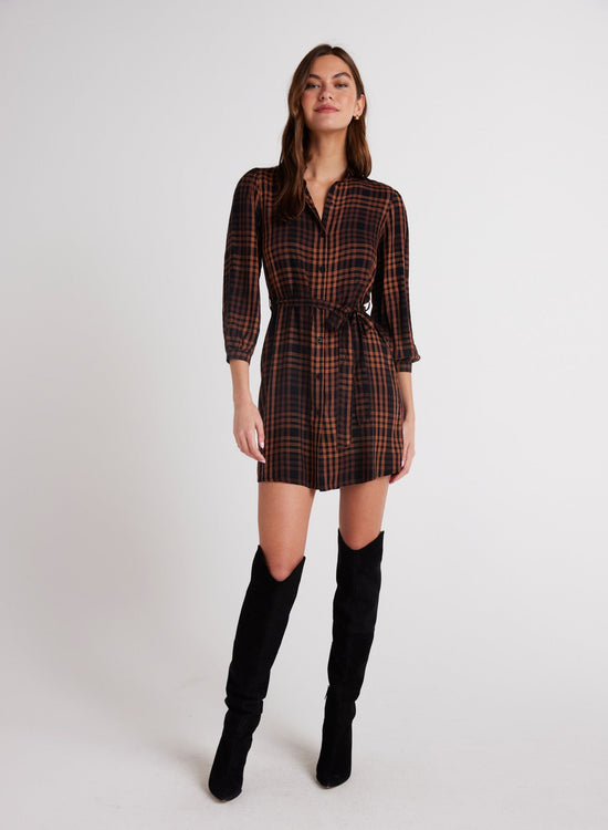 Bella DahlBelted Shirt Dress - Autumn Ember PlaidDresses