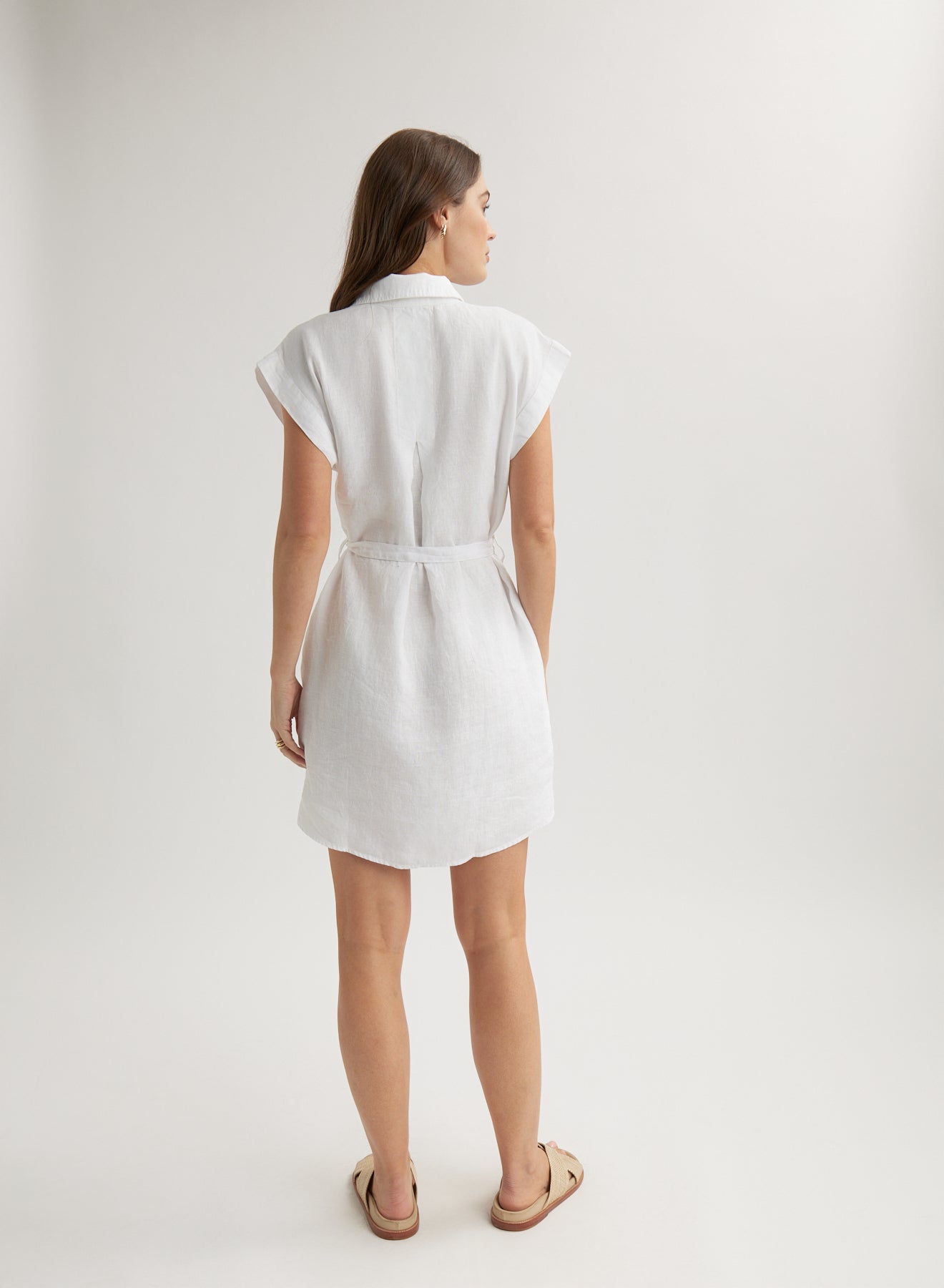 Bella Dahl Belted Tunic Shirt Dress - WhiteDresses