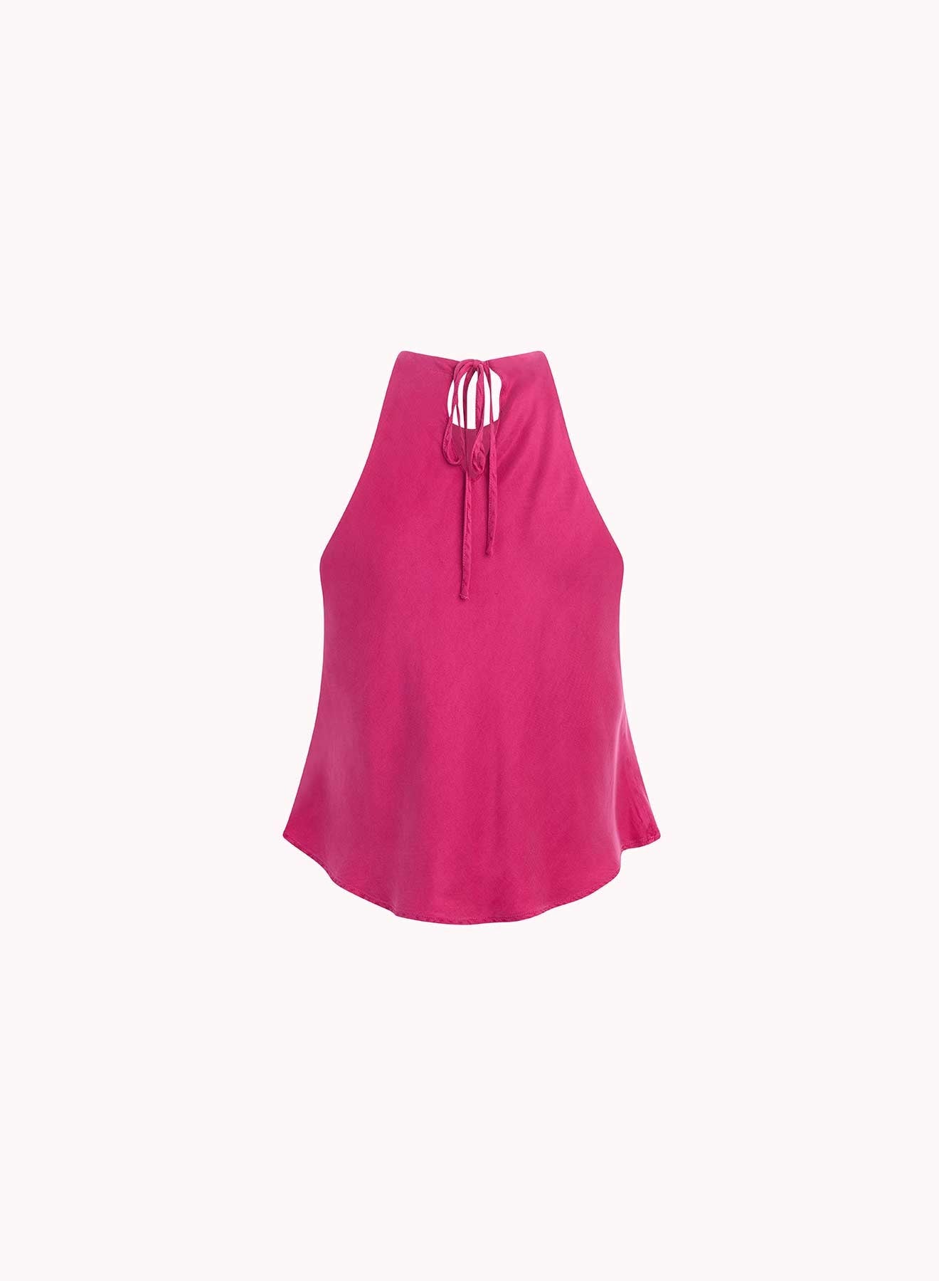 Bella DahlBias Halter Top - Fuchsia BerryTops