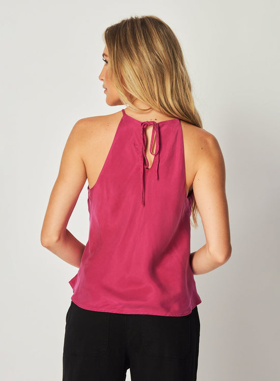 Bella DahlBias Halter Top - Fuchsia BerryTops