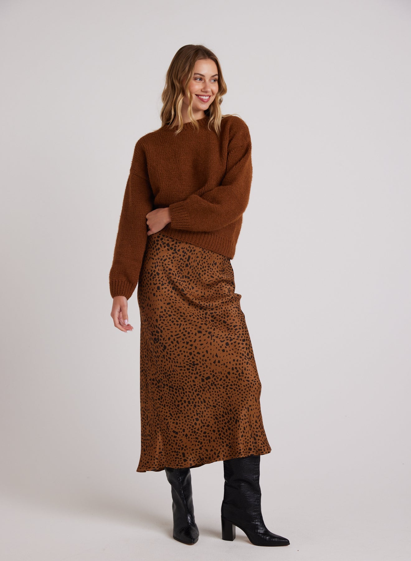 Bella DahlBias Midi Skirt - Bronzed MapleBottoms