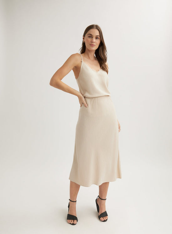 Bella DahlBias Midi Skirt - Linen SandBottoms