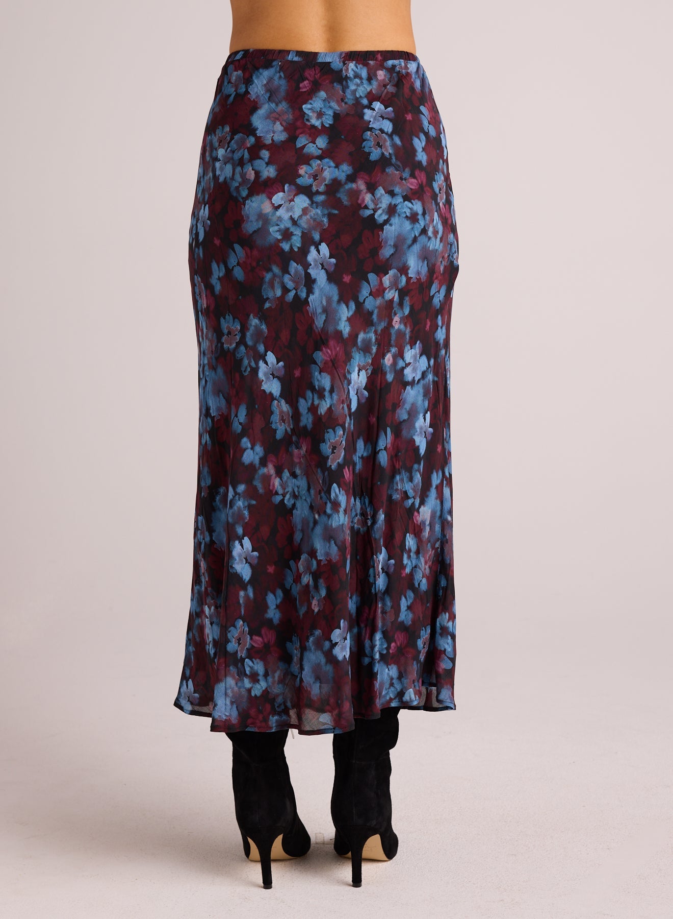 Bella DahlBias Midi Skirt with Tie - Berry Bloom PrintBottoms