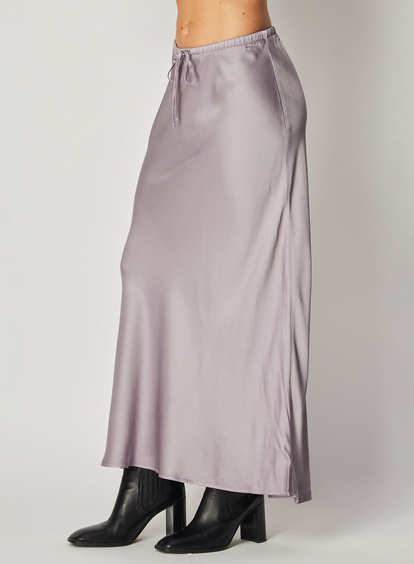 Bella DahlBias Satin Skirt with Tie - Glacier GreyBottoms