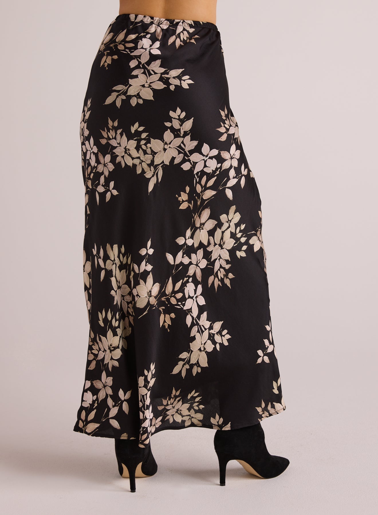 Bella DahlBias Skirt with Tie - Ivory Floral PrintBottoms