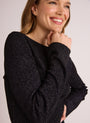 Bella DahlBoatneck Long Sleeve Sweater - Black with MetallicSweaters