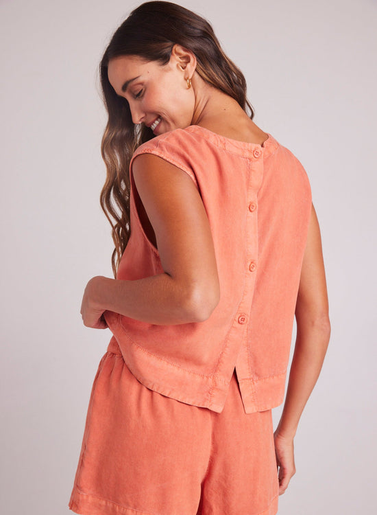 Bella DahlBoxy Button Back Top - Clay OasisTops