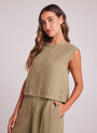 Bella DahlBoxy Button Back Top - French OliveTops