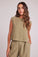 Bella DahlBoxy Button Back Top - French OliveTops