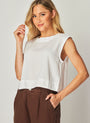 Bella DahlBoxy Button Back Top - WhiteTops