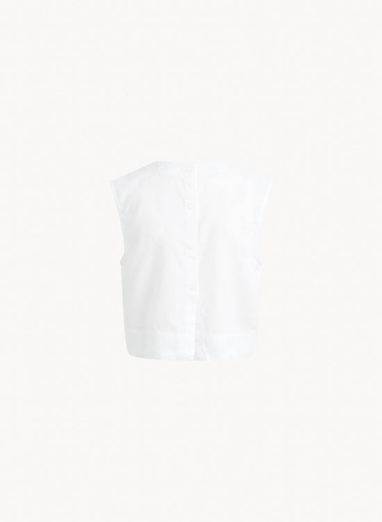 Bella DahlBoxy Button Back Top - WhiteTops