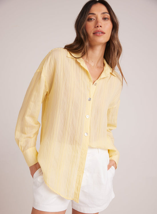 Bella DahlBoyfriend Button Down - Citron YellowTops