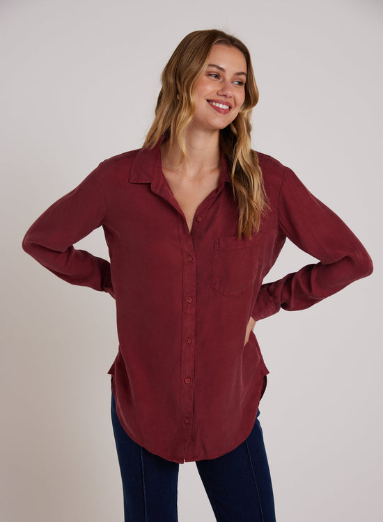 Bella DahlBoyfriend Shirt - Sweet MerlotTops