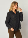 Bella DahlBurn Out Button Down Shirt - Black ZebraTops