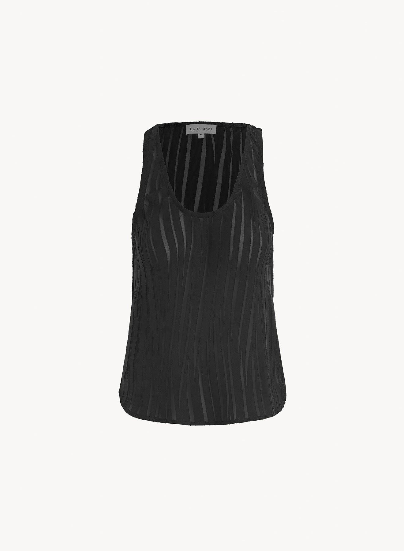 Bella DahlBurn Out Scoop Neck Tank - Black ZebraTops