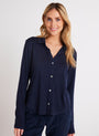 Bella DahlButton Down Knit Top - Endless SeaTops