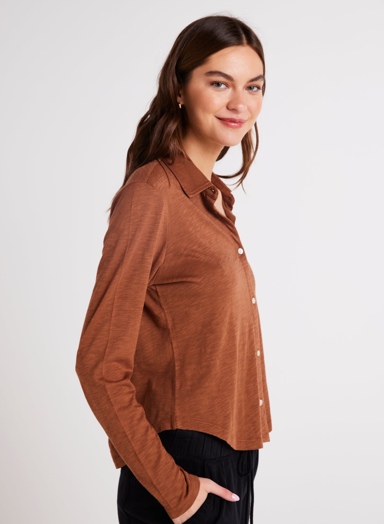 Bella DahlButton Down Knit Top - Twilight GoldTops