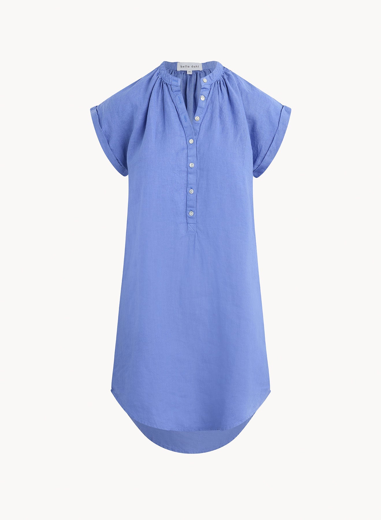 Bella DahlCap Sleeve Henley Dress - Bahia BlueDresses