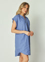 Bella DahlCap Sleeve Henley Dress - Bahia BlueDresses