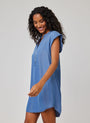 Bella DahlCap Sleeve Henley Dress - Moonlit Haze WashDresses