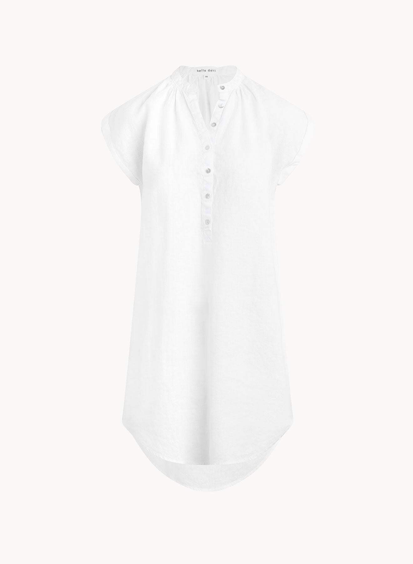 Bella DahlCap Sleeve Henley Dress - WhiteDresses