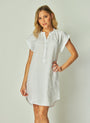 Bella DahlCap Sleeve Henley Dress - WhiteDresses