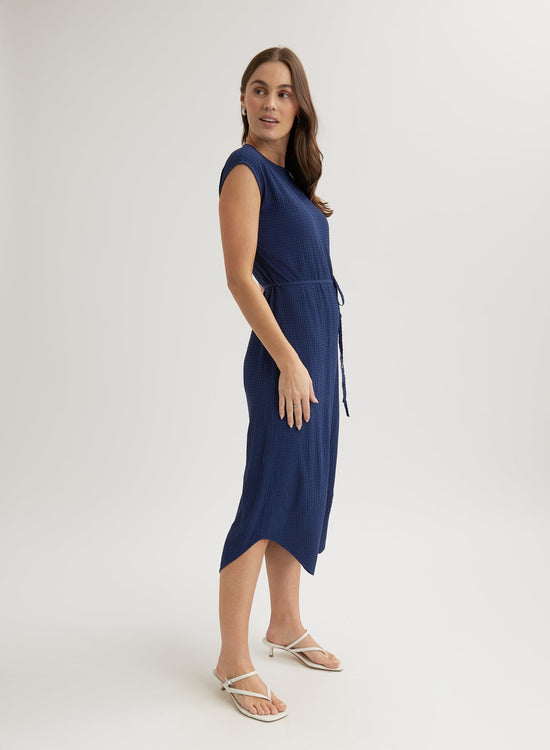 Bella DahlCap Sleeve Midi Dress - Navy CoastDresses